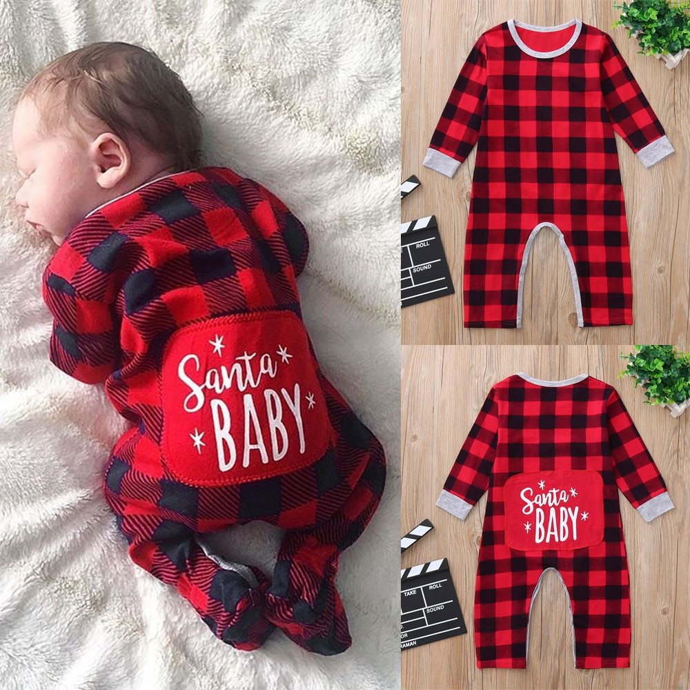 Christmas Plaid Baby Romper