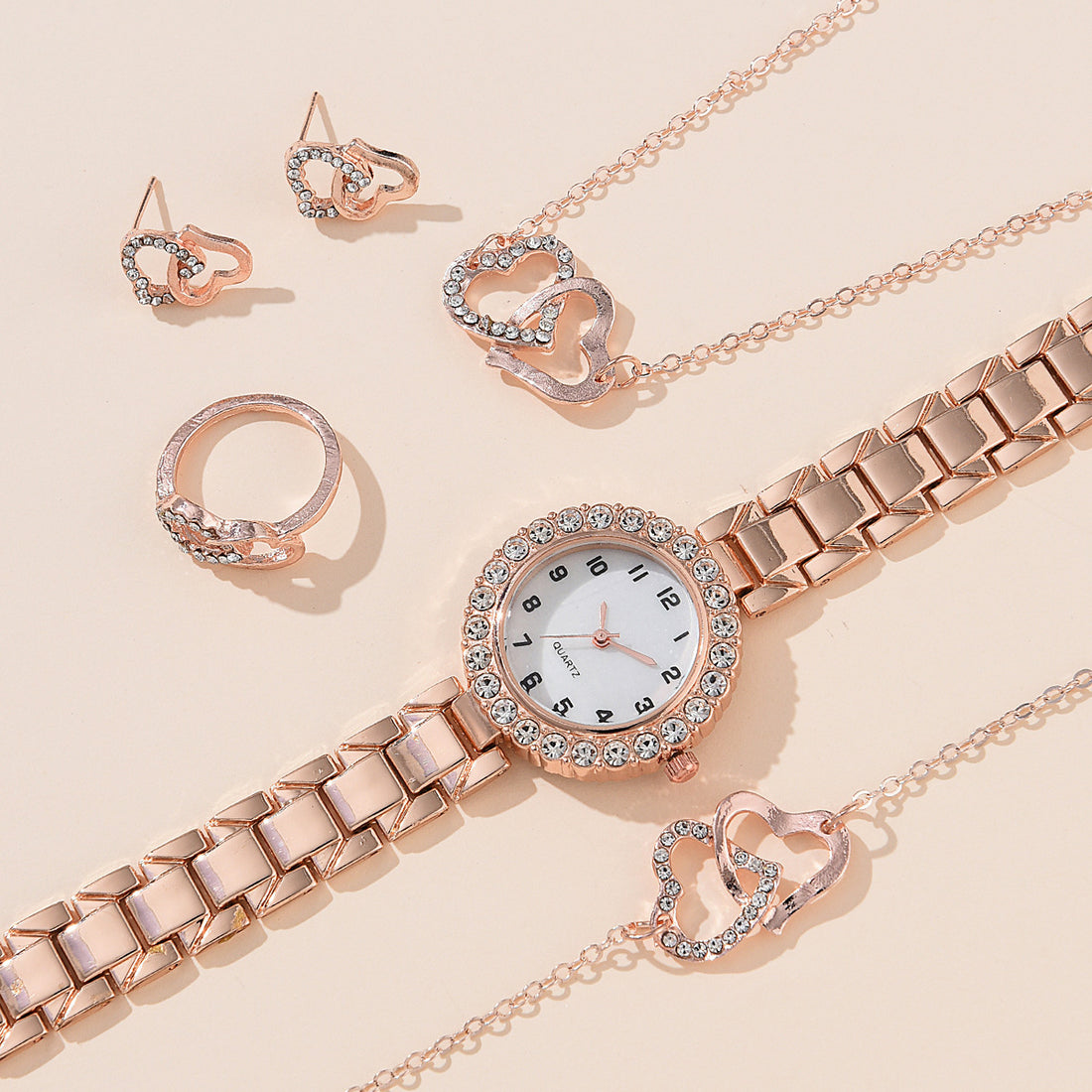 Diamond Quartz Watch Set
