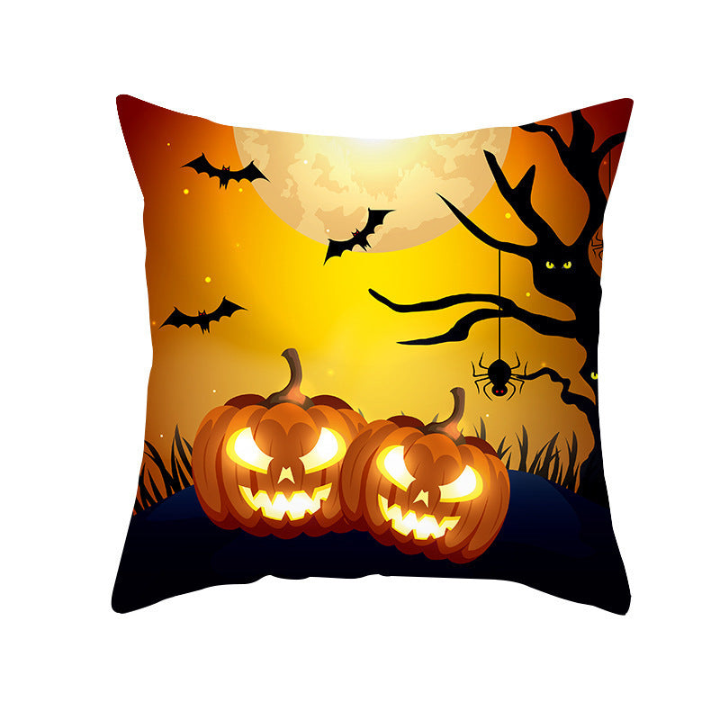 Halloween Pillowcase Pumpkin 🎃 – festive throw pillow on minimalist furniture