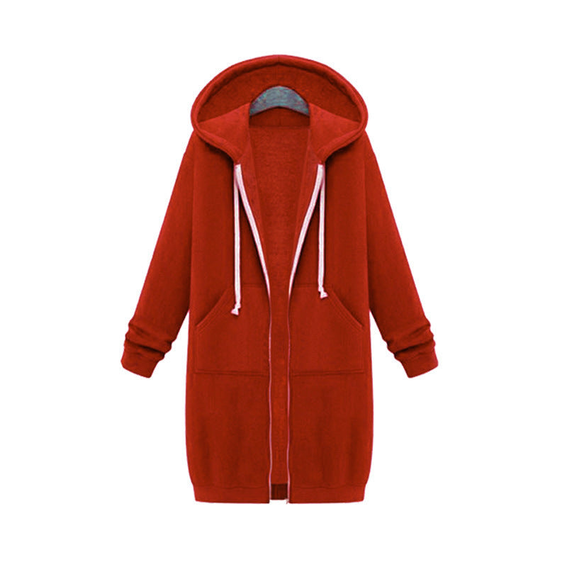 Hooded Fleece Long Jacket