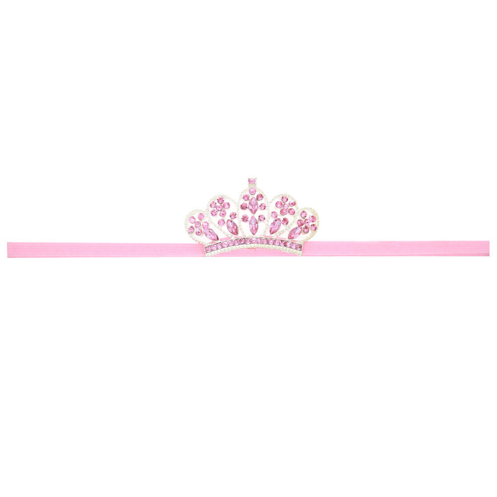 Baby Rhinestone Crown Thin Elastic Headband