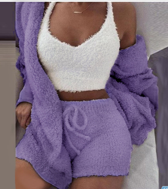 3-Piece Plush Loungewear Set
