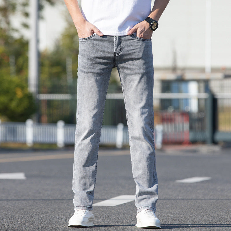 Thin Straight Fit Denim Pants