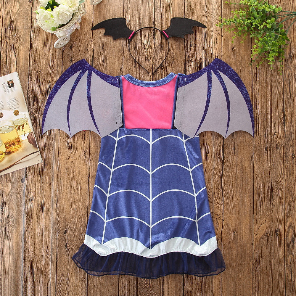 Halloween Dresses back view with short sleeves