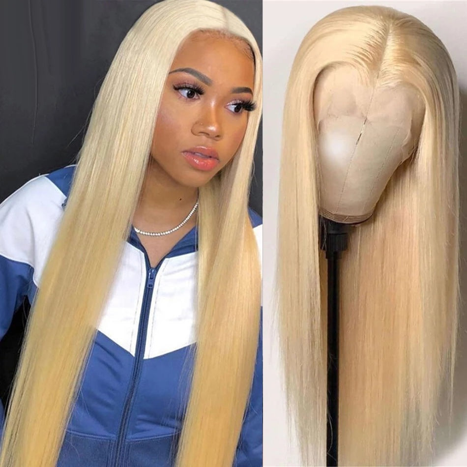 Long Straight Blonde Lace Wig