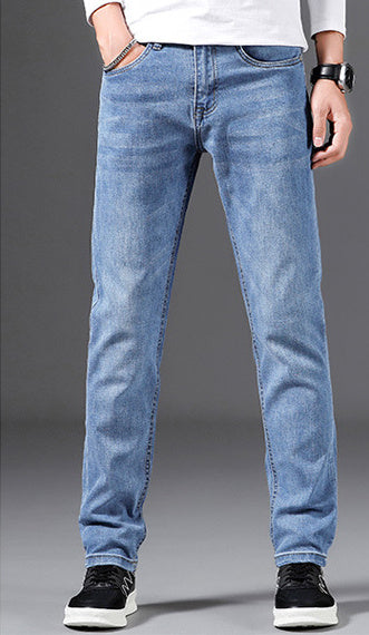 Slim Fit Elastic Straight Jeans