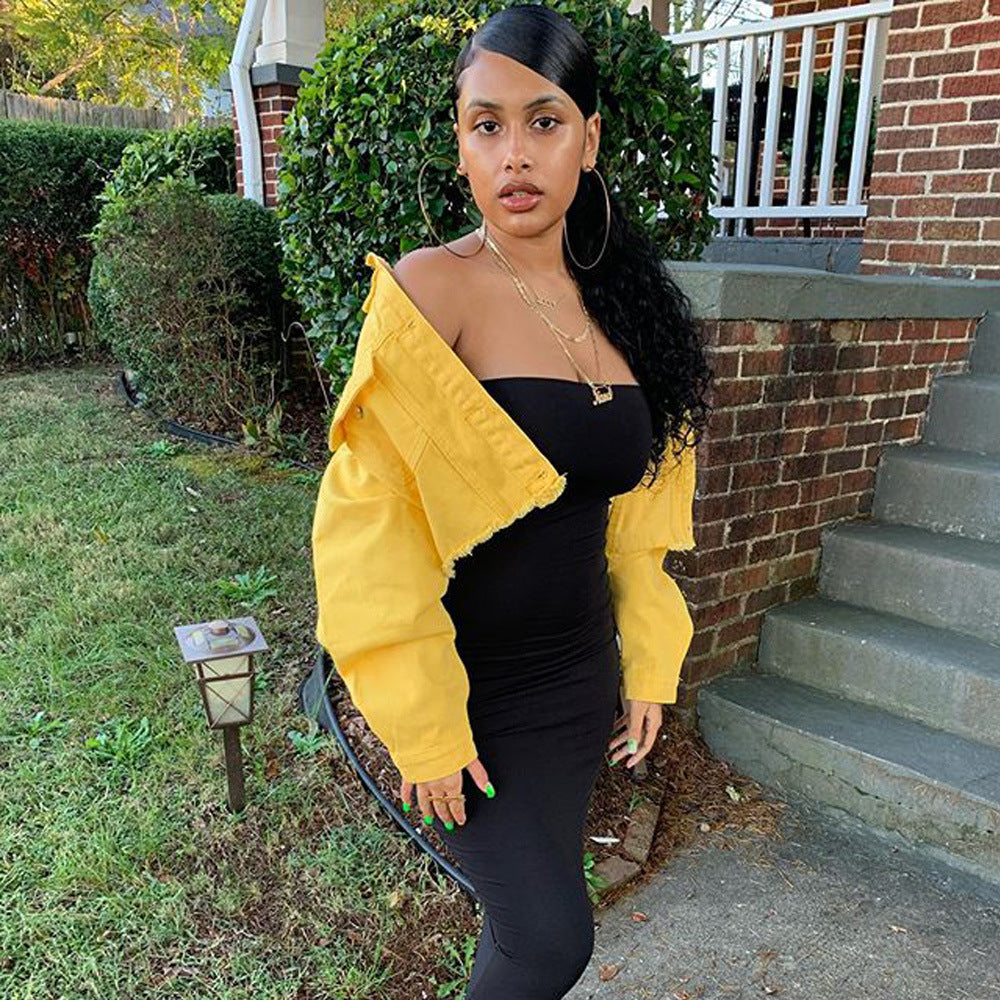 Trendy Bodycon Denim Jacket