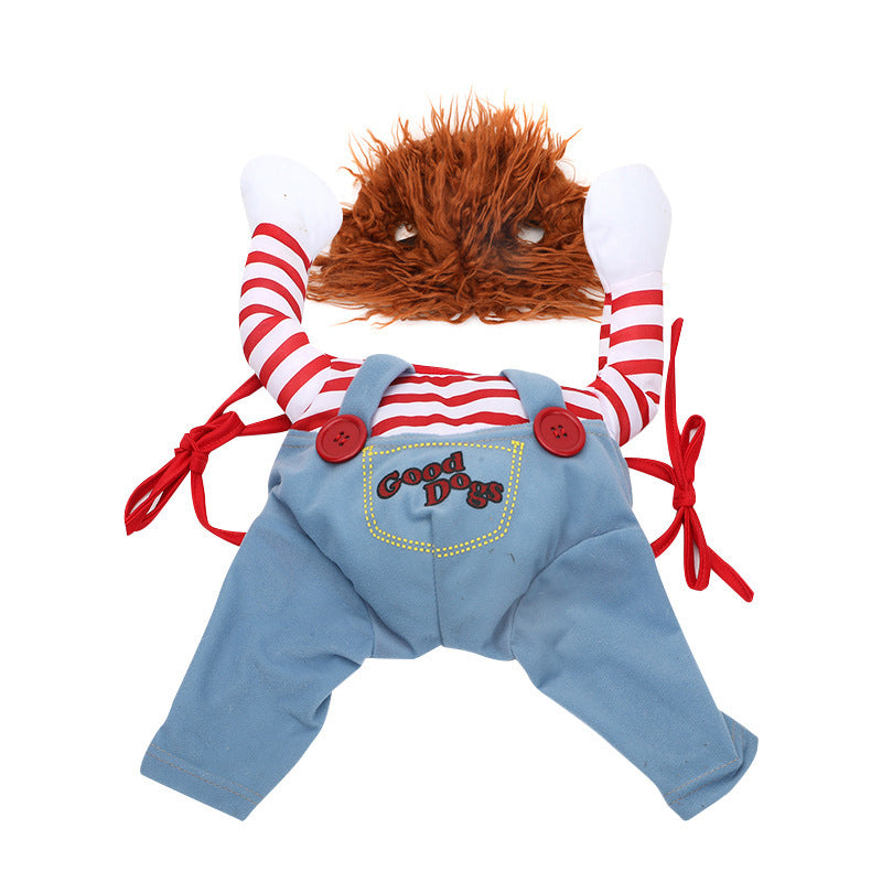 Funny Halloween Dog Costume polyester material close-up view