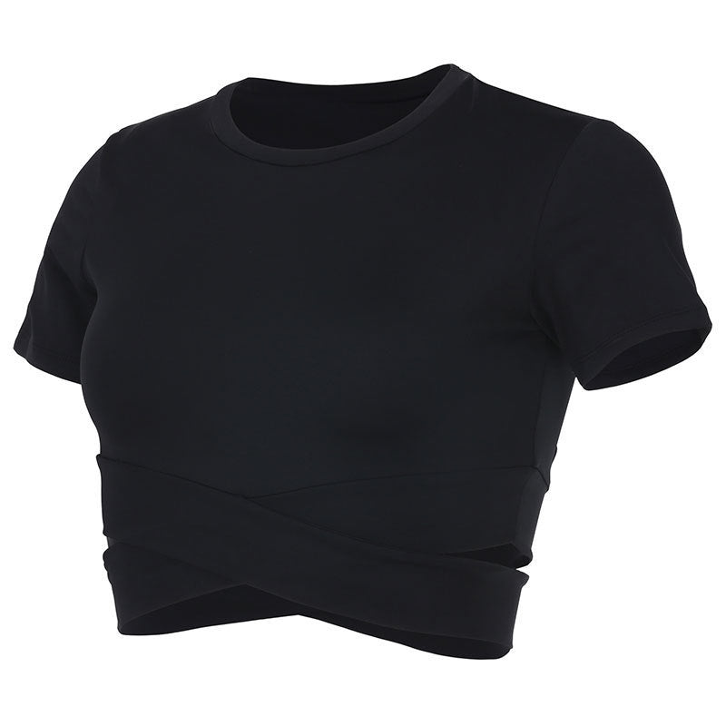 Yoga Clothes T-shirt Women close-up of fabric texture