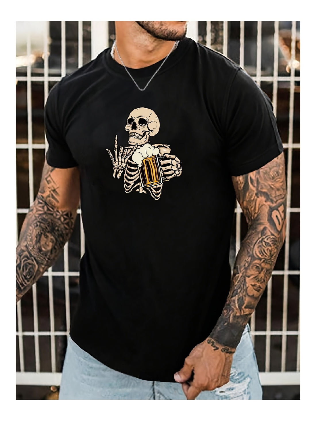 Skull Beer Graphic T-Shirt