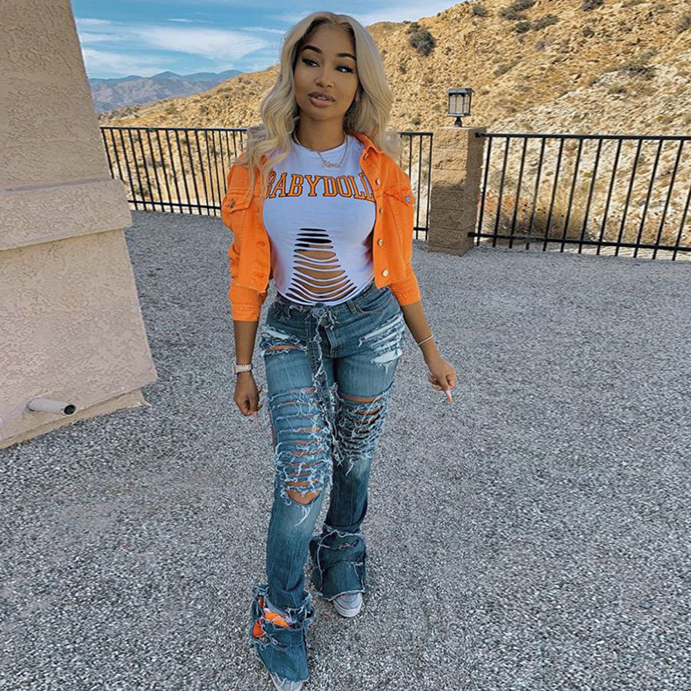 Trendy Bodycon Denim Jacket