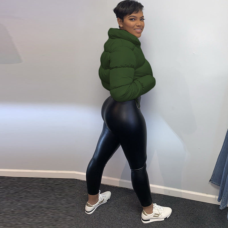 Fashion Zipper Puffer Coat