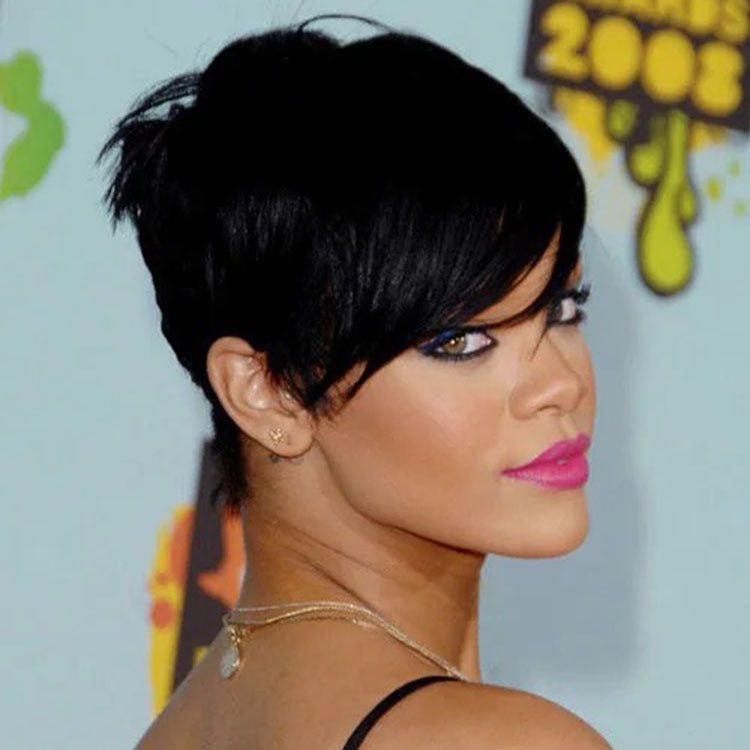 Stylish Short Human Hair Wig hot-dyeable human hair wig for styling