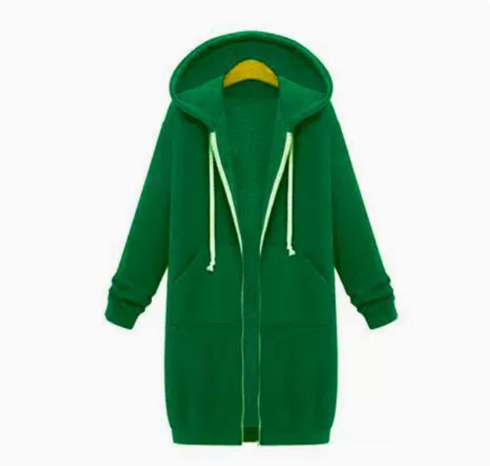 Hooded Fleece Long Jacket