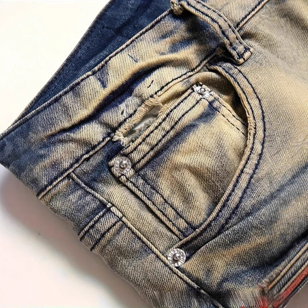 Slim Stretch Embroidered Jeans