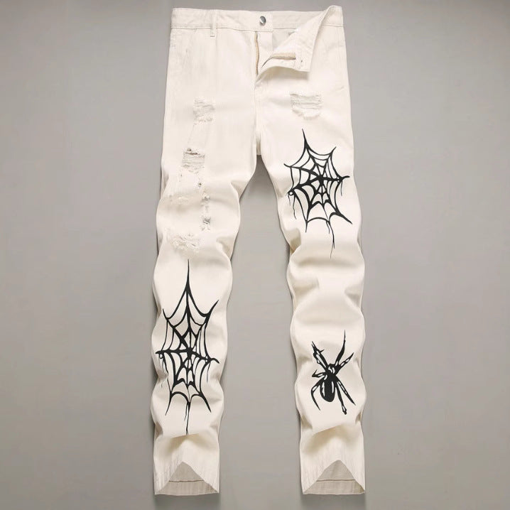 Loose Straight Wide Leg Spider Jeans