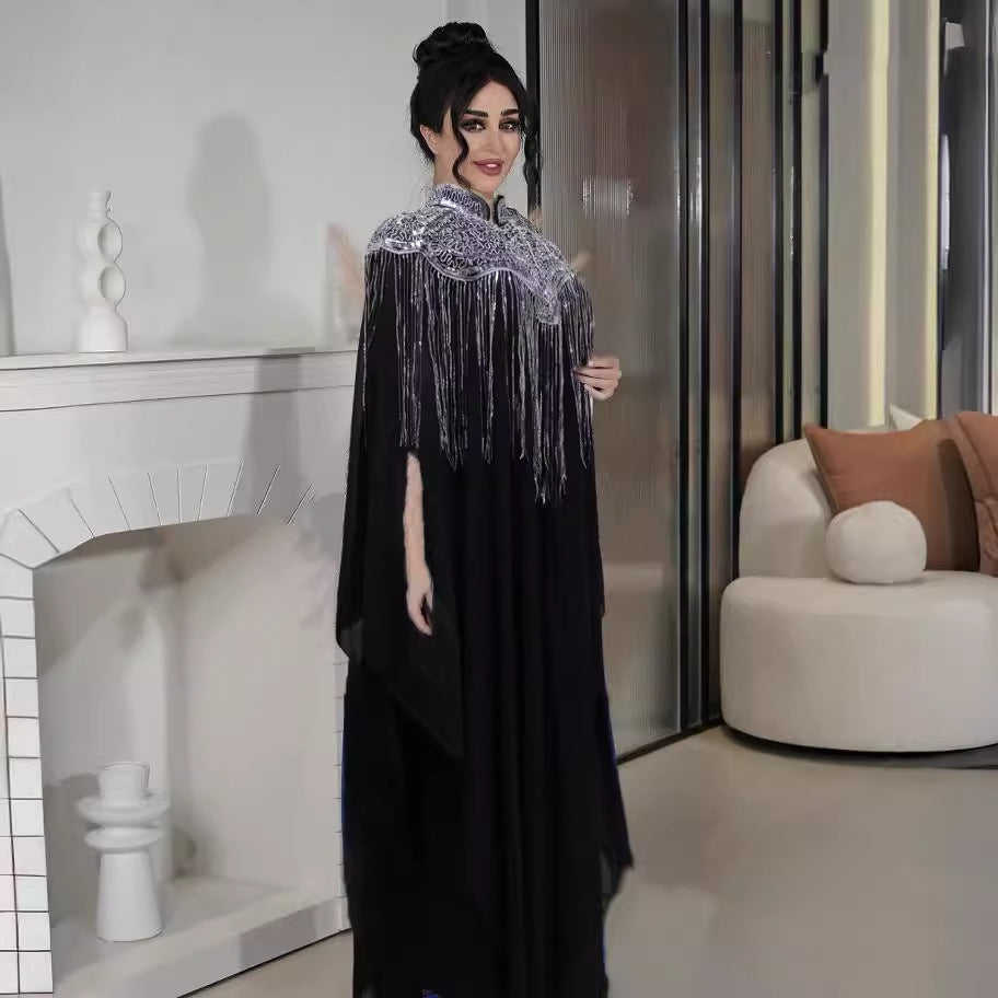 Fashion Dress Robe Ethnic Clothes Women detail of tassel embellishments
