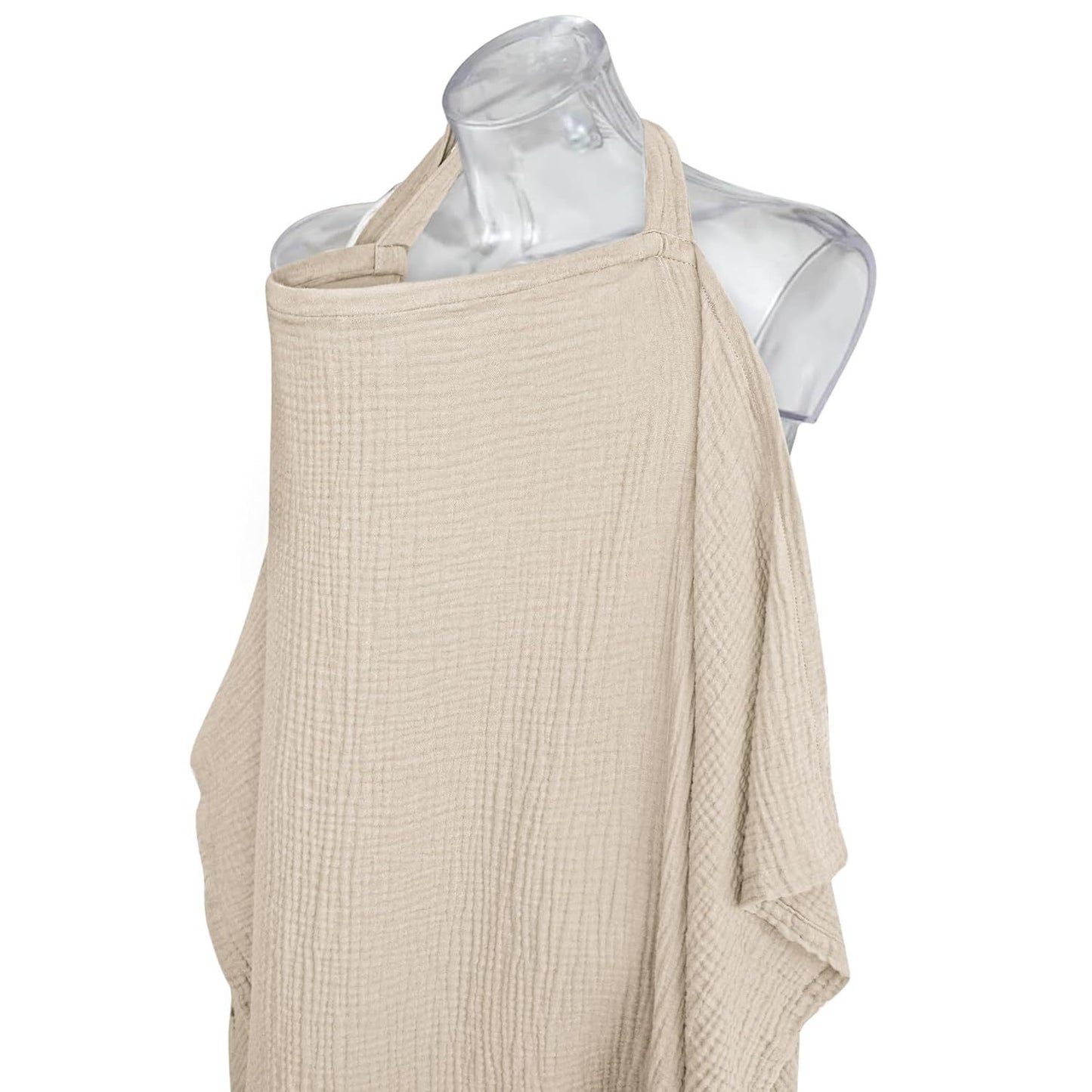 Muslin Nursing Cover For Baby Breastfeeding, Breathable Cotton Breastfeeding Cover With Rigid Hoop For Mother Nursing Apron, Multi-use Carseat Canopy