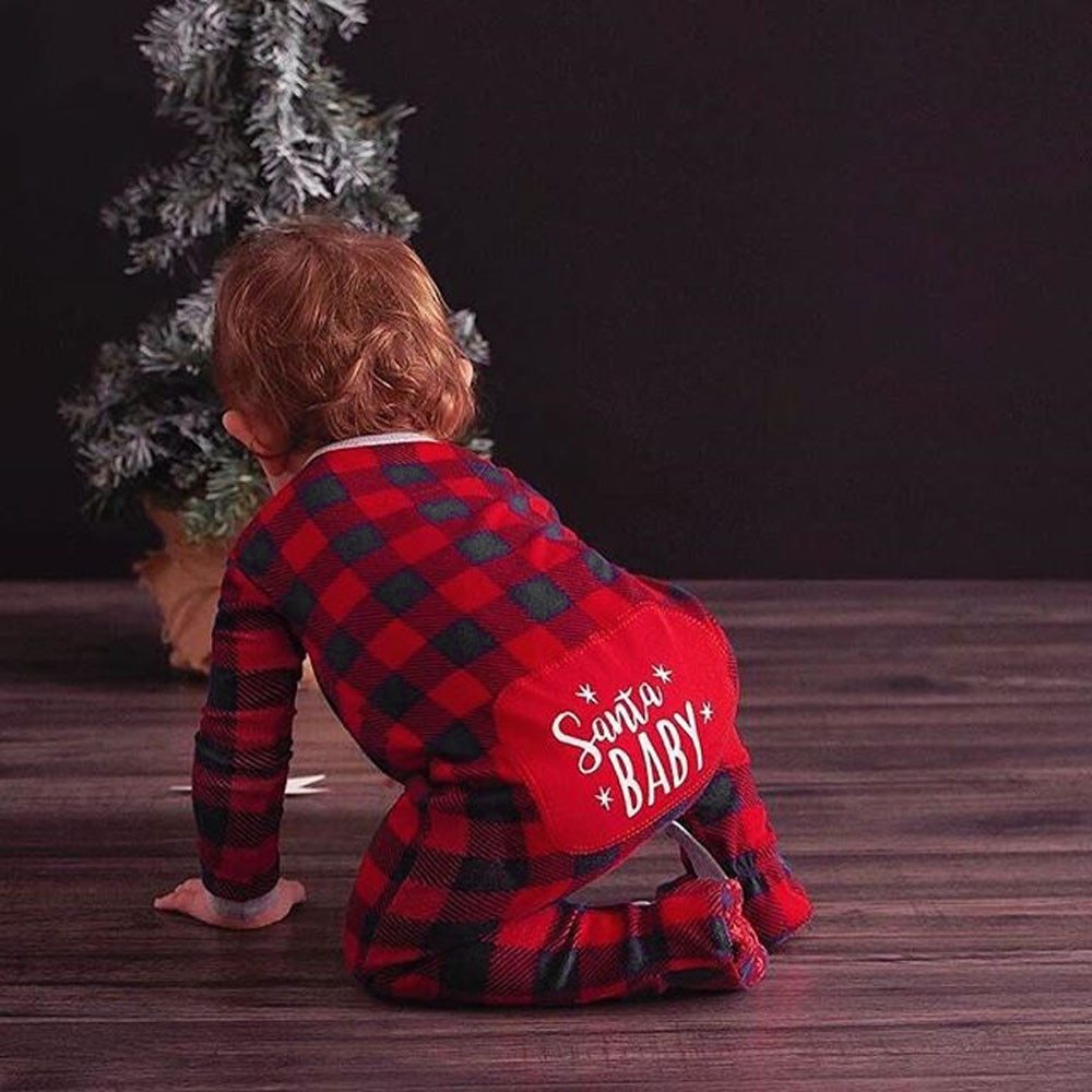 Christmas Plaid Baby Romper
