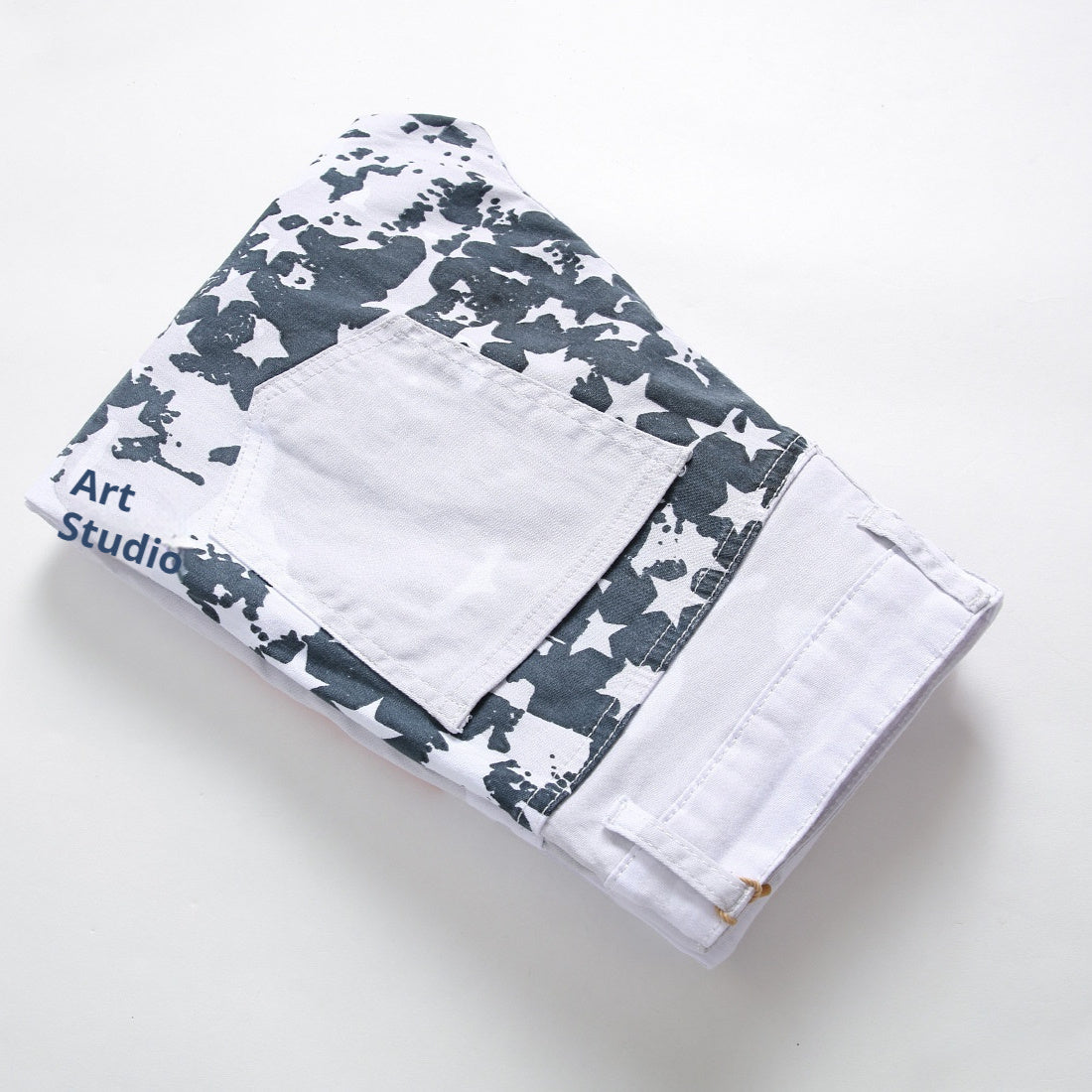 Printed Jeans Elastic Slim Fit