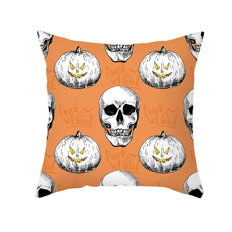 Halloween Pillowcase Pumpkin 🎃 – soft fiber fabric cushion cover close-up