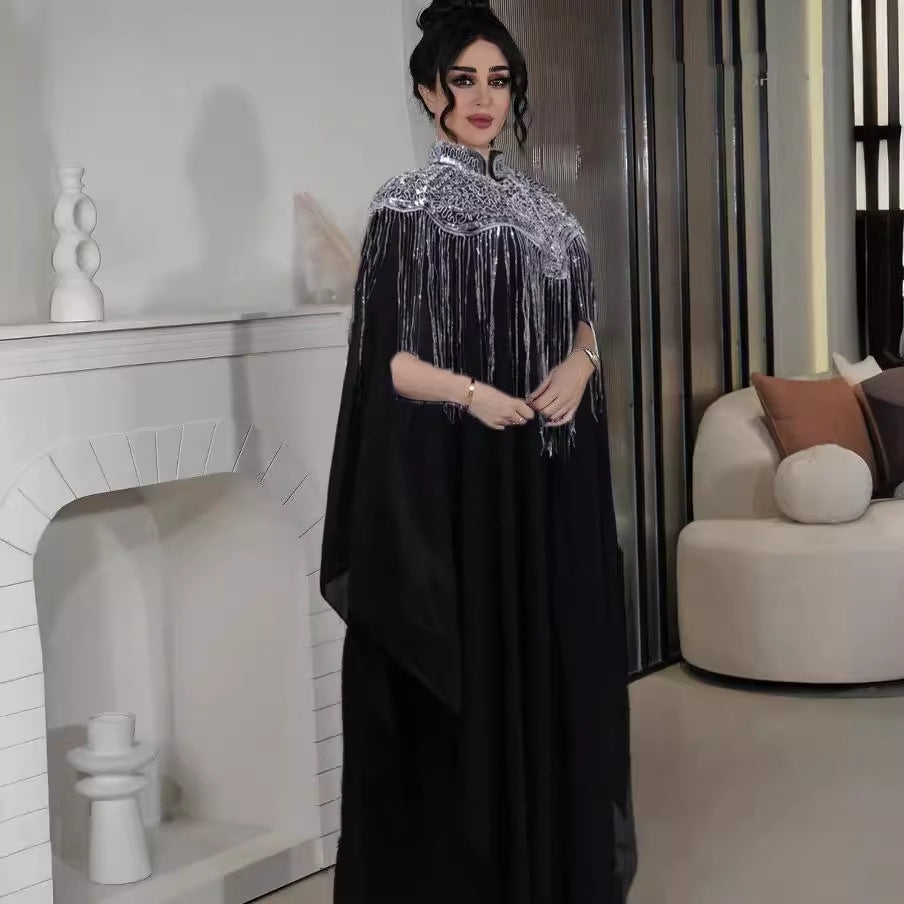 Fashion Dress Robe Ethnic Clothes Women front view showing full length