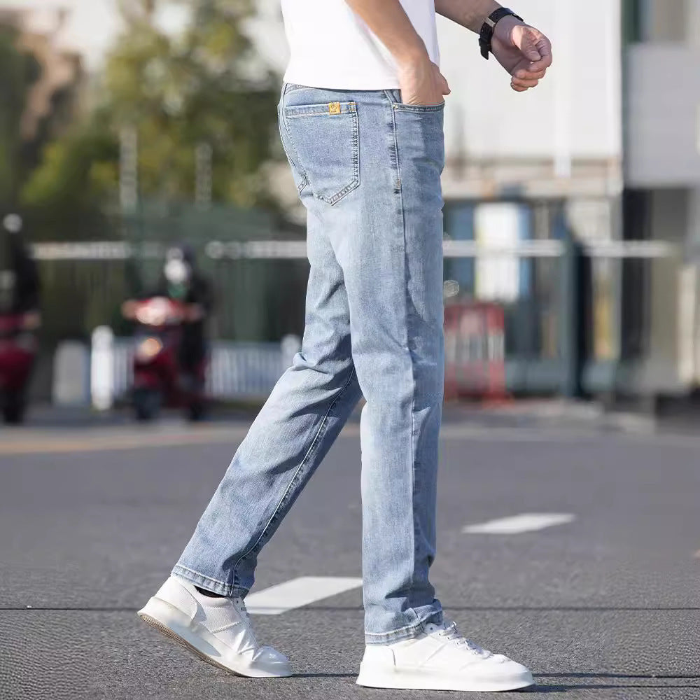 Thin Straight Fit Denim Pants