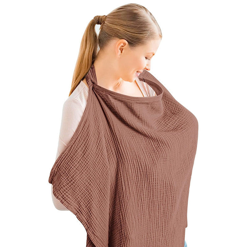Muslin Nursing Cover For Baby Breastfeeding, Breathable Cotton Breastfeeding Cover With Rigid Hoop For Mother Nursing Apron, Multi-use Carseat Canopy