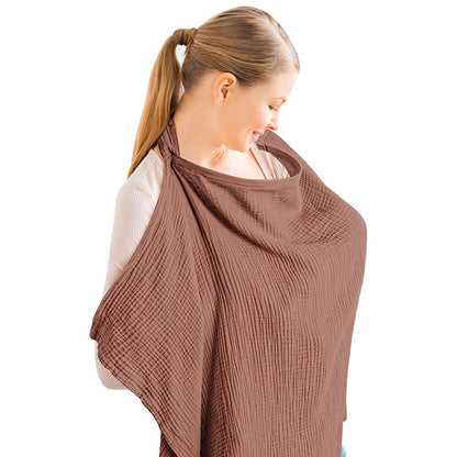 Muslin Nursing Cover For Baby Breastfeeding, Breathable Cotton Breastfeeding Cover With Rigid Hoop For Mother Nursing Apron, Multi-use Carseat Canopy
