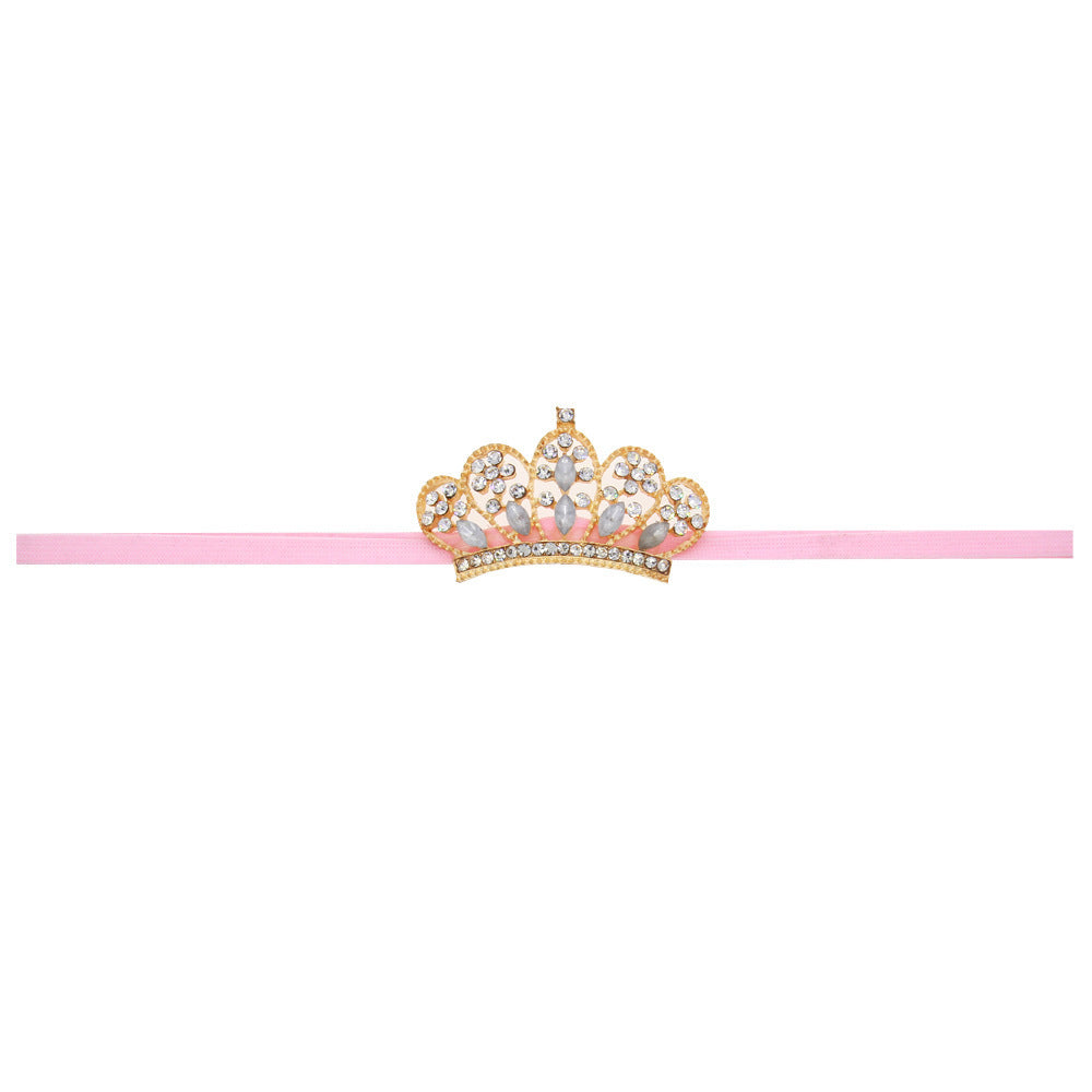 Baby Rhinestone Crown Thin Elastic Headband