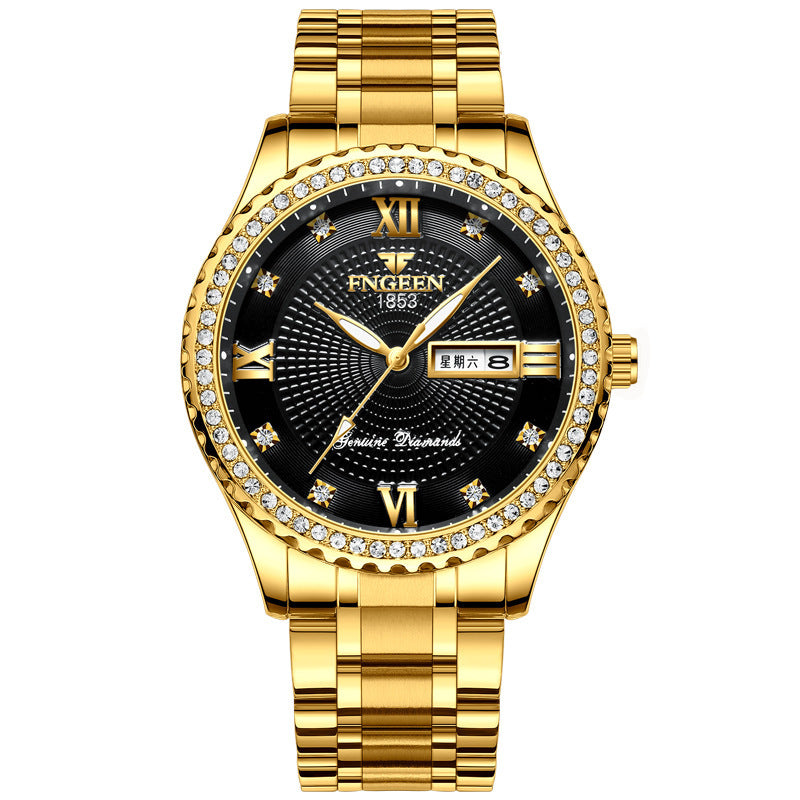 Men’s Luminous Gold Steel Watch
