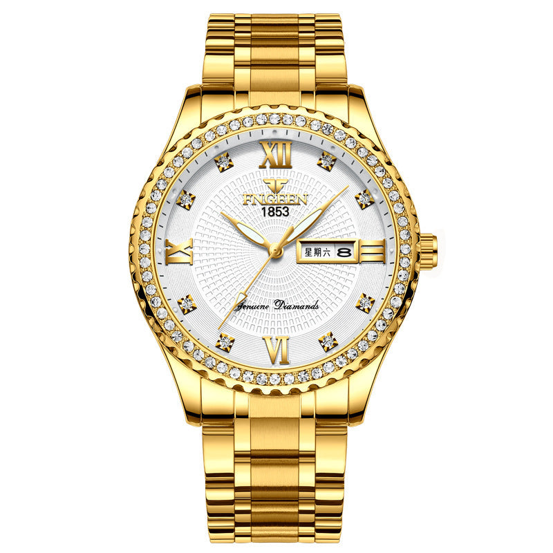 Men’s Luminous Gold Steel Watch