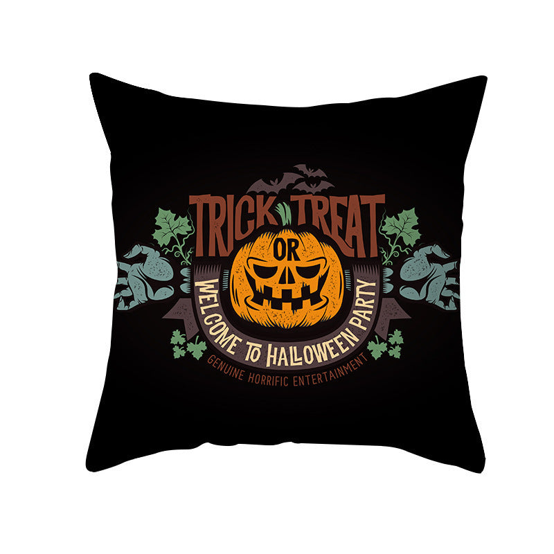 Halloween Pillowcase Pumpkin 🎃 – geometric Halloween cushion for stylish interiors