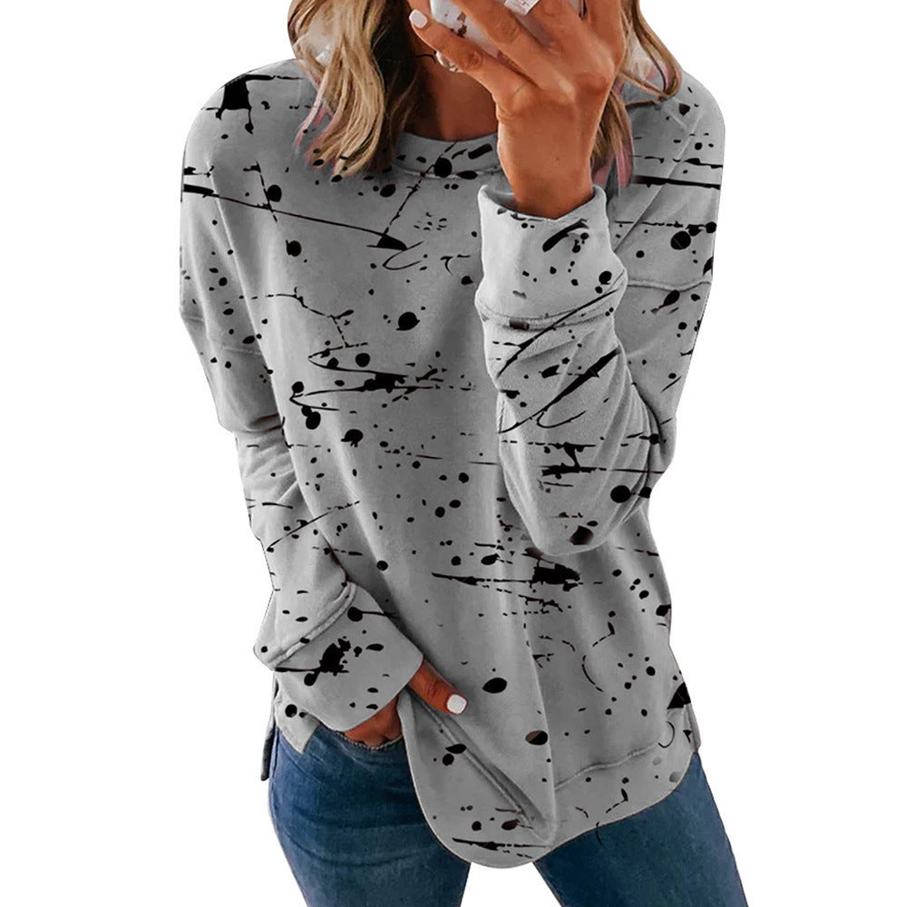 Trendy Graffiti Long Sleeve Top
