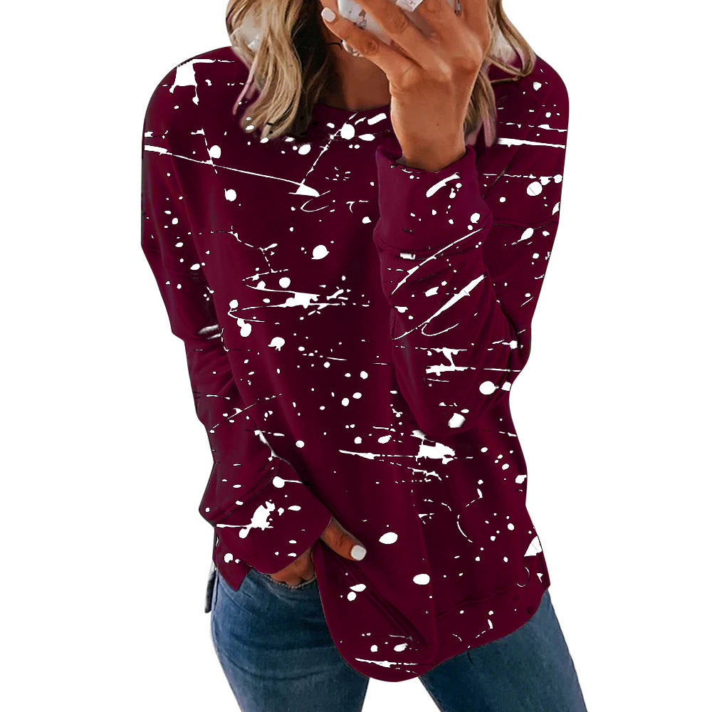 Trendy Graffiti Long Sleeve Top