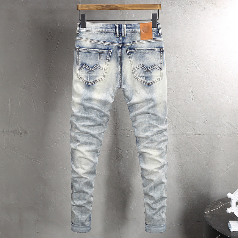 Distressed Embroidered Jeans