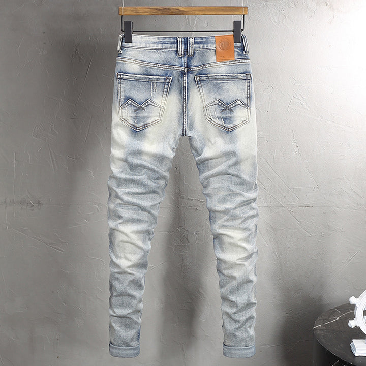 Distressed Embroidered Jeans