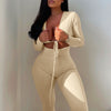 Solid Color Bodycon Jumpsuit