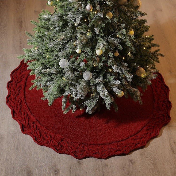 Knitted Christmas Tree Skirt 🎄 under Christmas tree