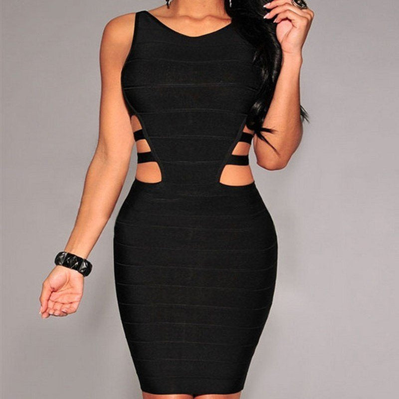 Trendy Black Bandage Dress