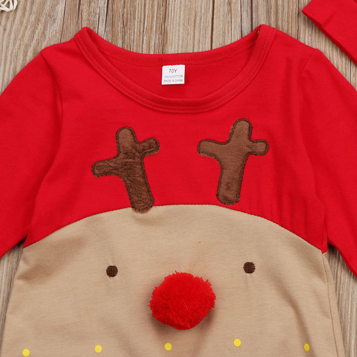 Christmas Deer Romper with cute red reindeer print