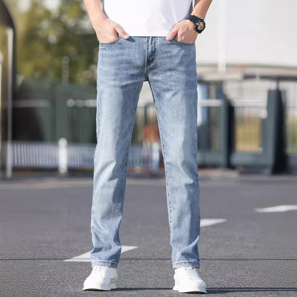 Thin Straight Fit Denim Pants