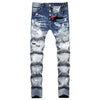 Embroidered Patch Straight Jeans