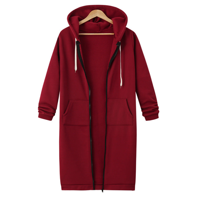 Hooded Fleece Long Jacket