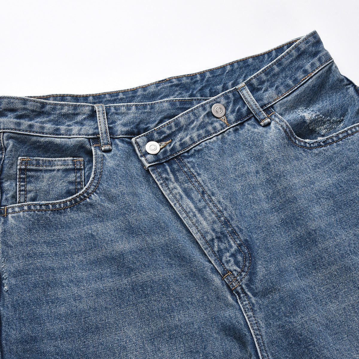 Washed Distressed Casual Jeans