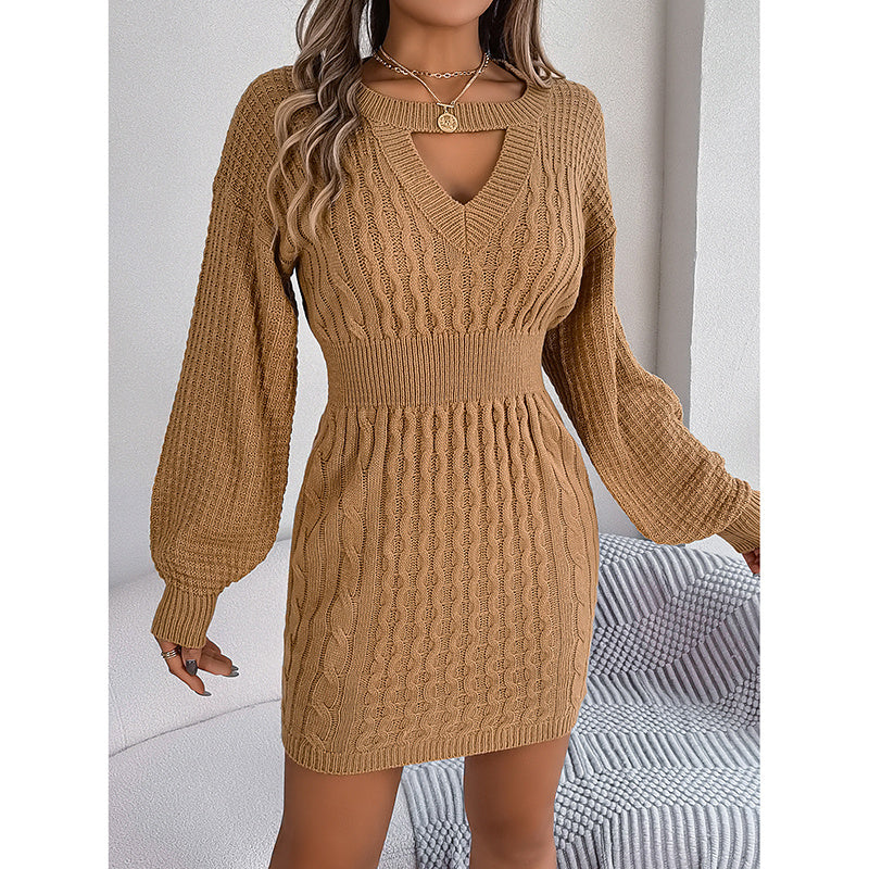 Trendy Ribbed Sweater Dress