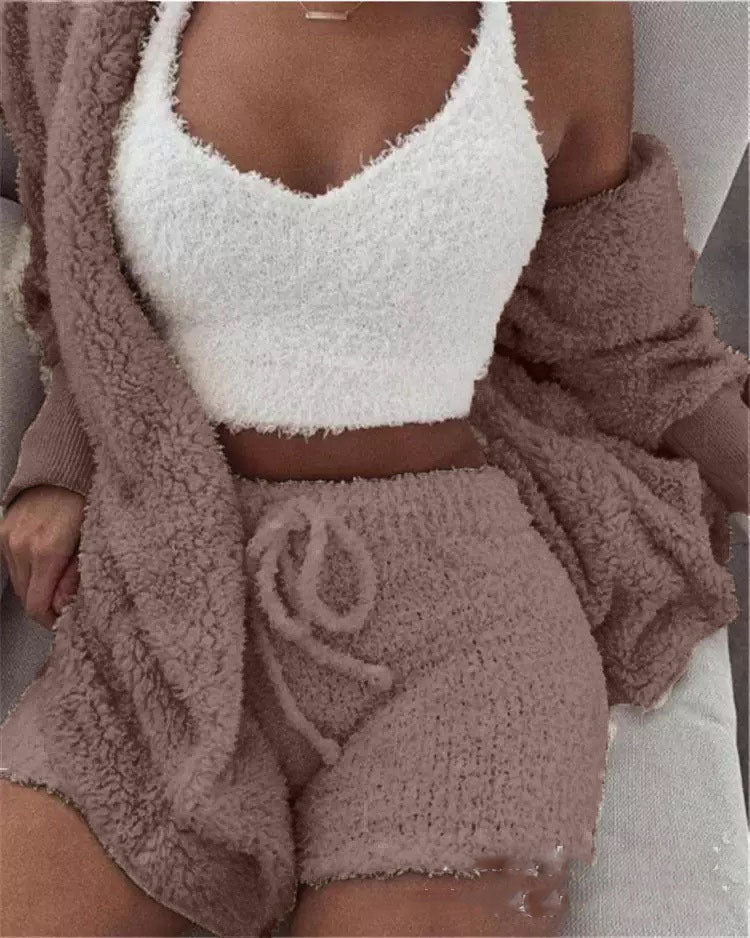 3-Piece Plush Loungewear Set