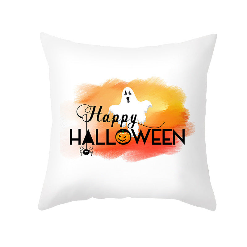 Halloween Pillowcase Pumpkin 🎃 – decorative orange pillow cover on white couch