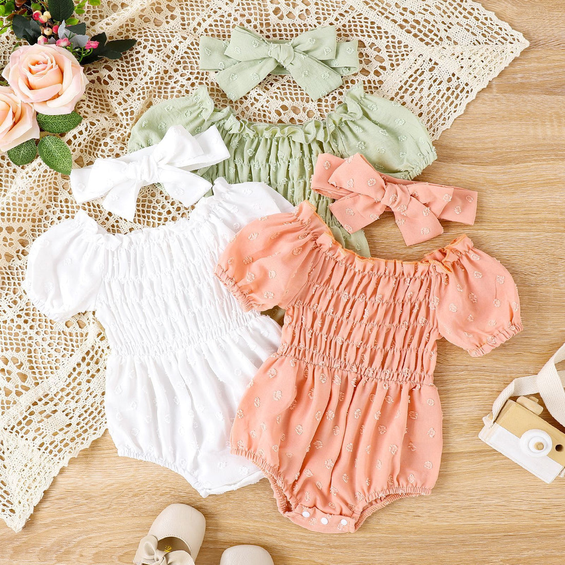 Baby Girl Puff Sleeve Romper