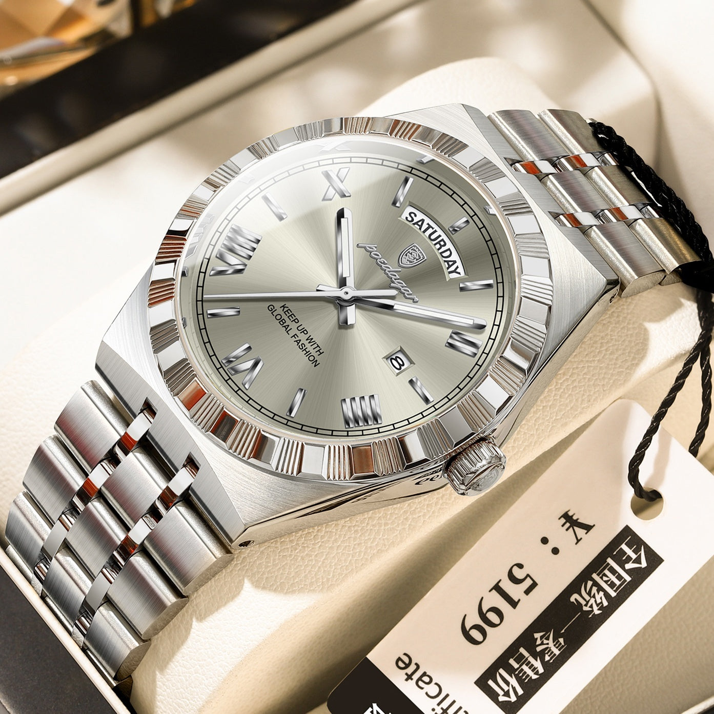 Trendy Men's Night Light Waterproof Watch